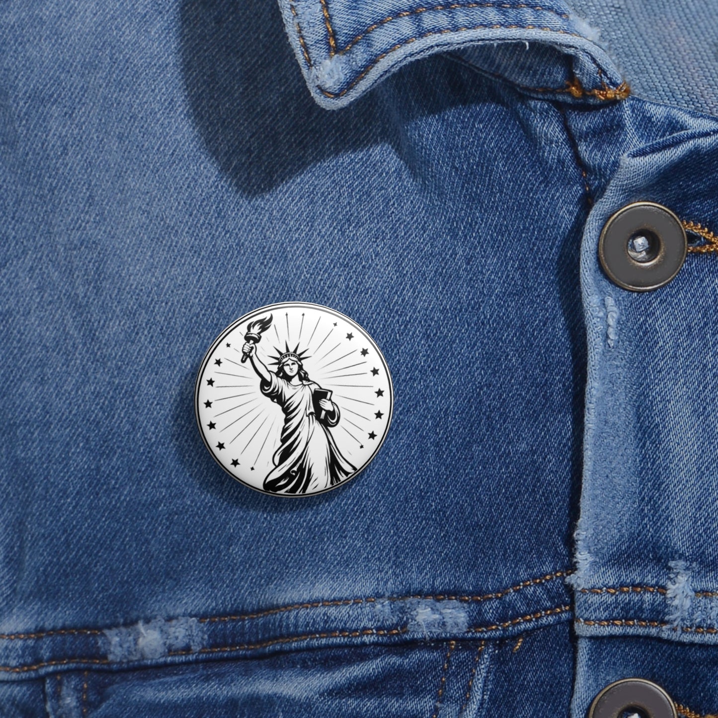 Statue of Liberty Protest Pin Button