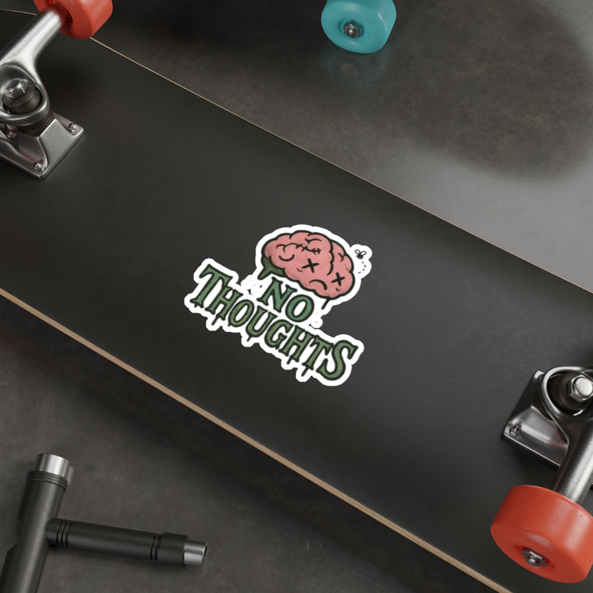 Quirky Brain Die-Cut Stickers, Fun Decor for Laptops, Water Bottles, Gift for Students, No Thoughts Design