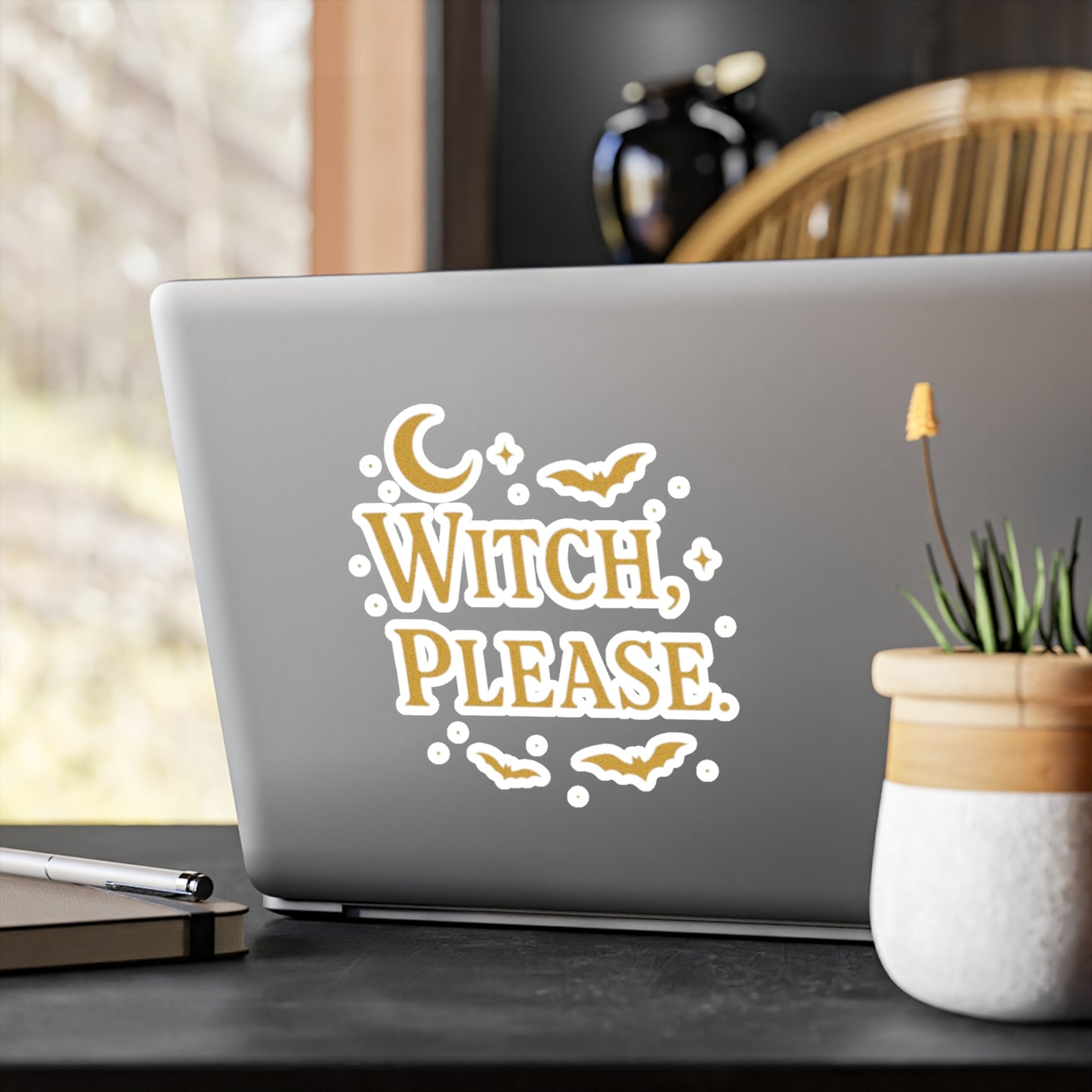 Witch-Themed Kiss-Cut Vinyl Decals, Perfect for Halloween Decor, Gift for Witches, DIY Craft, Add to Water Bottles, Laptop Stickers