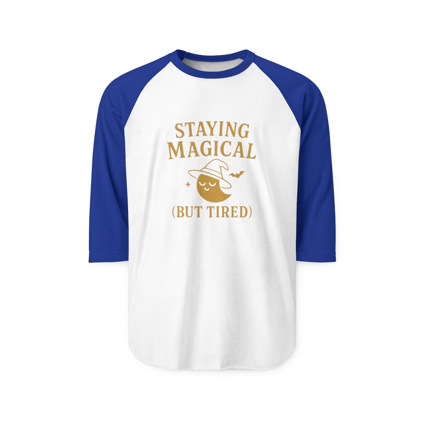 Unisex Magical Raglan Tee - Staying Magical (But Tired) Shirt, Halloween Costume, Witch Apparel, Gift for Her, Casual Style