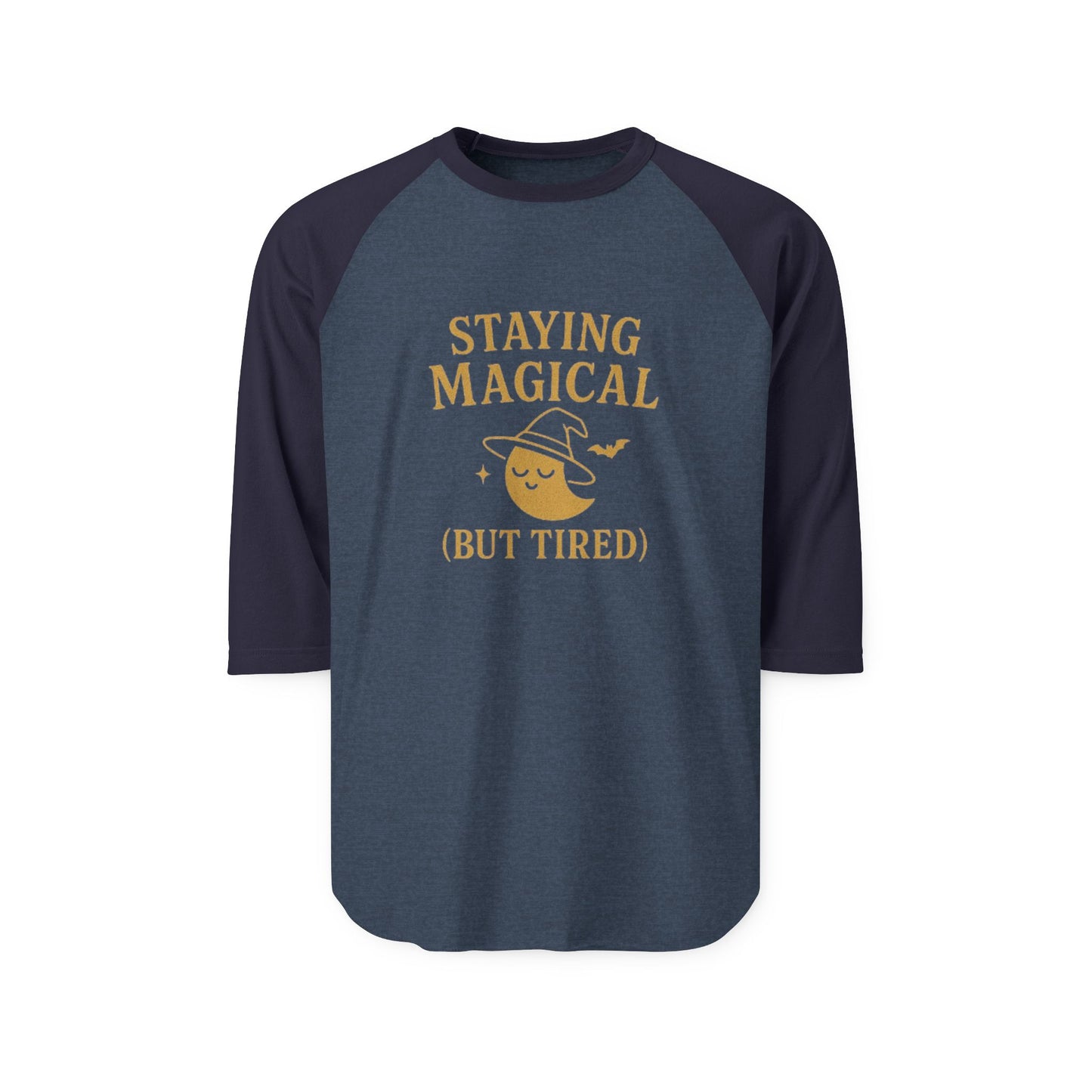 Unisex Magical Raglan Tee - Staying Magical (But Tired) Shirt, Halloween Costume, Witch Apparel, Gift for Her, Casual Style