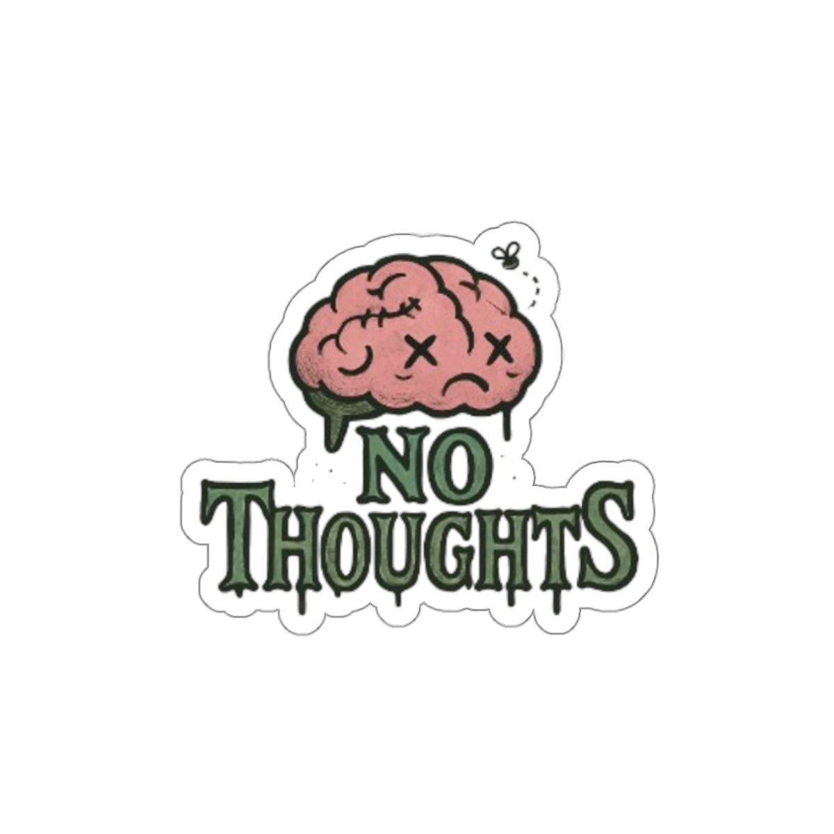 Quirky Brain Die-Cut Stickers, Fun Decor for Laptops, Water Bottles, Gift for Students, No Thoughts Design