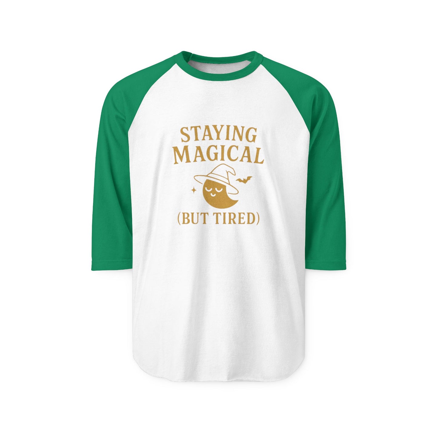 Unisex Magical Raglan Tee - Staying Magical (But Tired) Shirt, Halloween Costume, Witch Apparel, Gift for Her, Casual Style