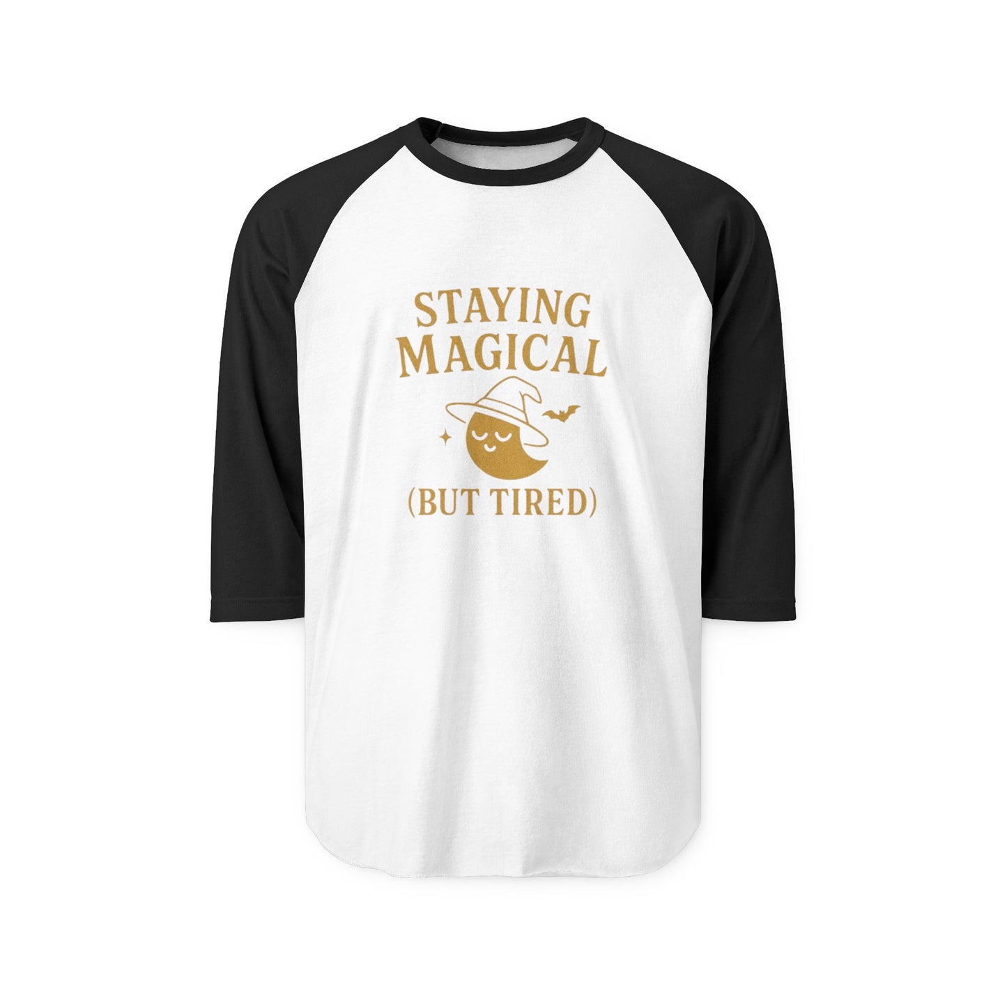 Unisex Magical Raglan Tee - Staying Magical (But Tired) Shirt, Halloween Costume, Witch Apparel, Gift for Her, Casual Style