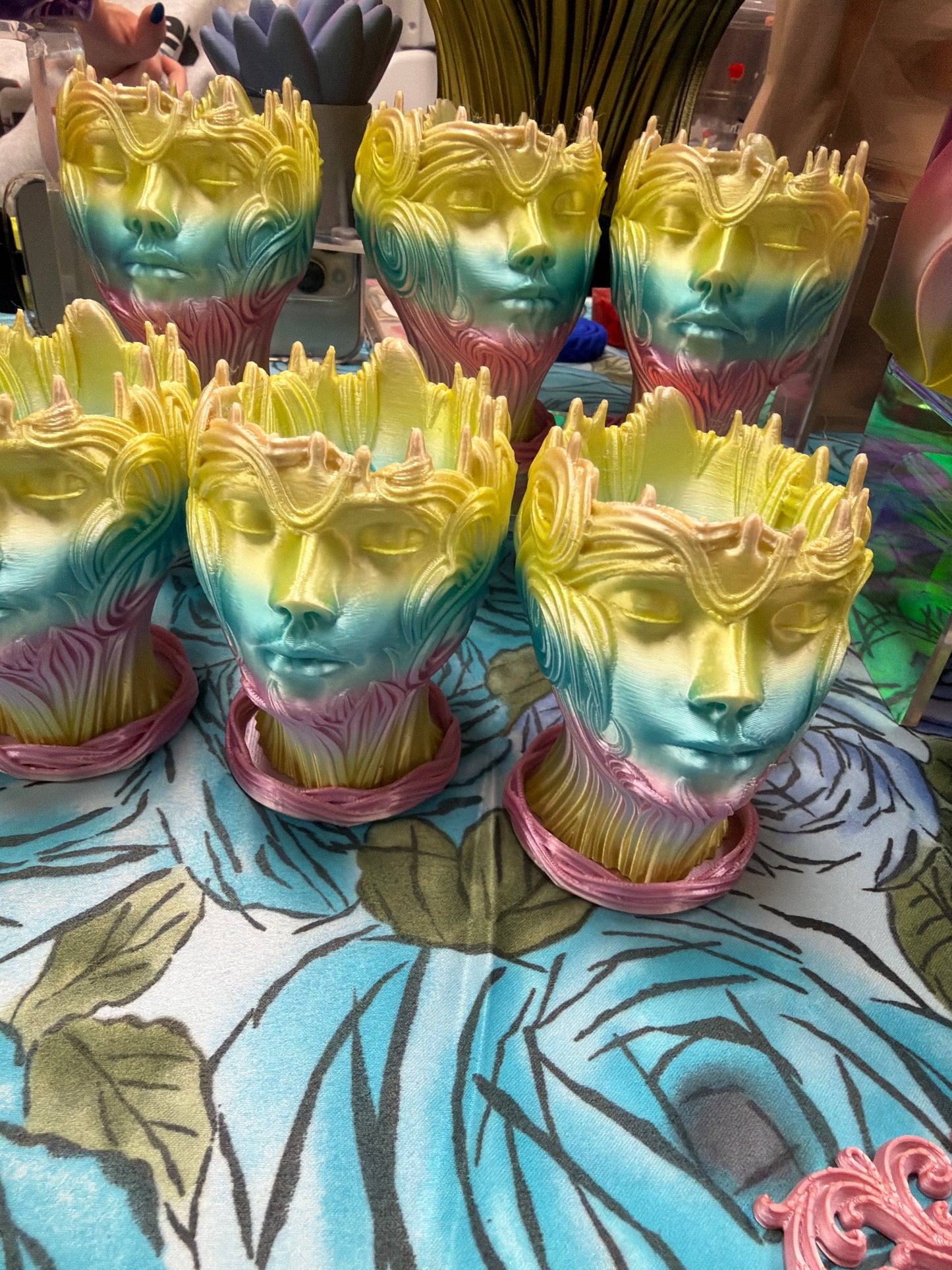 The Women’s Head Mini Succulent Planter - Rainbow