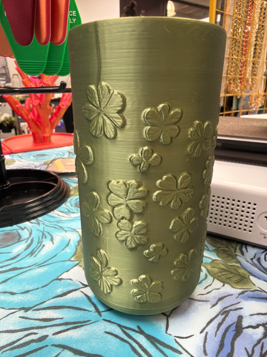 Shamrock and Flowers Vase Container